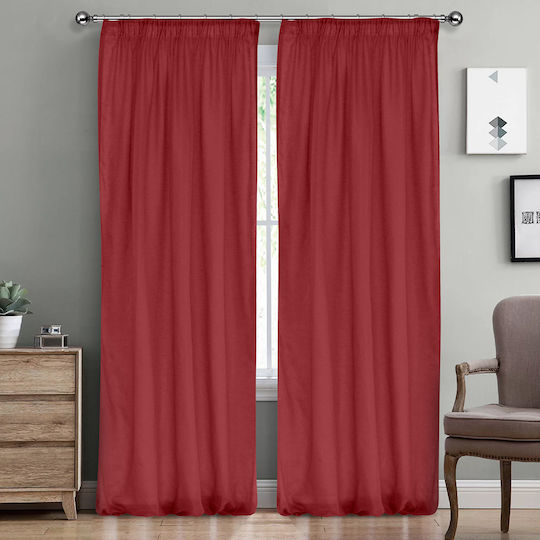 Lino Home Пердета И Завеси С Плик С Писалка Line 401 Червена 145x295см