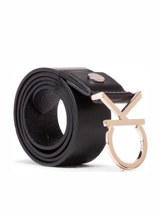 Wide Leather Women's Belt Black