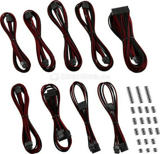 Cablemod Classic ModMesh C-Series Cable Kit 24-Pin ATX / 8-Pin EPS / 4-Pin EPS / 8-Pin PCIe / 6-Pin PCIe - 24-Pin ATX / 8-Pin EPS / 8-Pin PCIe / 6-Pin PCIe Cable 0.7m Μαύρο CM-RTS-CKIT-NKKBR-R