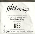 GHS Strings Einzelne Saite für Akustische Gitarre / E-Gitarre Boomers .038"