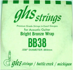 GHS Strings Single Bronze String for Acoustic Guitar Bright .038"