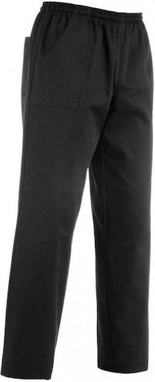 Egochef Pantaloni de Bucătar Monocrom Negru cu Elastic în Talie