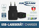 Ansmann Charger Without Cable with USB-A Port and USB-C Port Blacks (HC218PD)