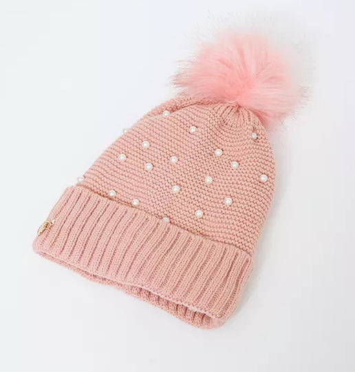 CP-05 Γυναικείος Pom Pom Beanie Σκούφος σε Ροζ χρώμα
