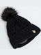 CP-04 Γυναικείος Pom Pom Beanie Σκούφος σε Μαύρο χρώμα