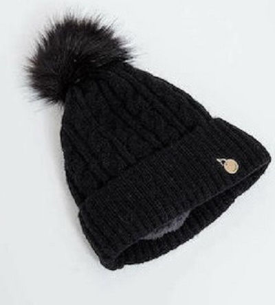 CP-04 Γυναικείος Pom Pom Beanie Σκούφος σε Μαύρο χρώμα