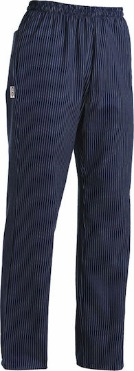 Egochef France Chef Blue Pants with Elastic Waist