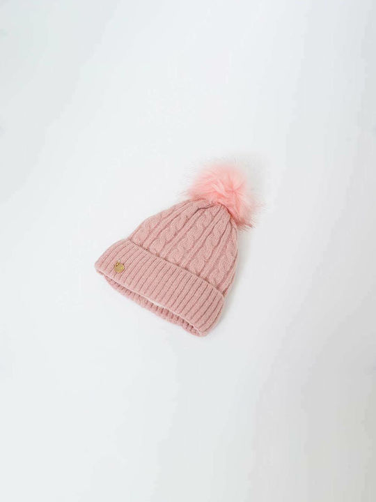 Fragola CP-04 Beanie Cap with Braid Pink