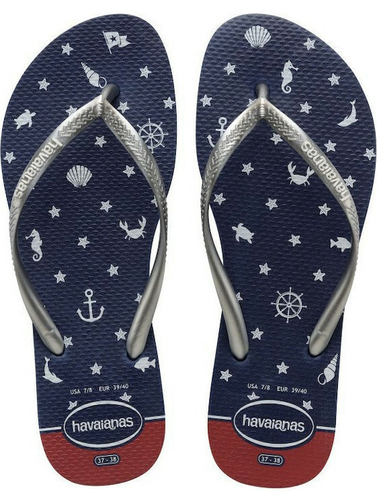 Havaianas Slim Nautical Σαγιονάρες σε Ασημί Χρώμα