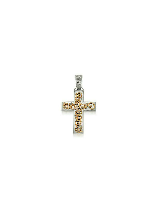 Triantos White Gold Cross 14K