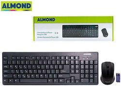 Almond 76622 Wireless Keyboard & Mouse Set with US Layout