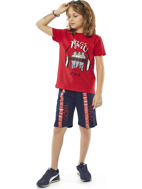 Hashtag Kids Set with Shorts Summer 2pcs Red