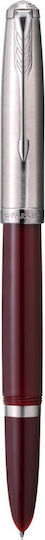 Parker 51 Core Burgundy Ct M Writing Pen Medium Red made of Steel with Blue Ink