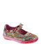 Kids Leather Ballerinas with Hoop & Loop Closure Multicolour