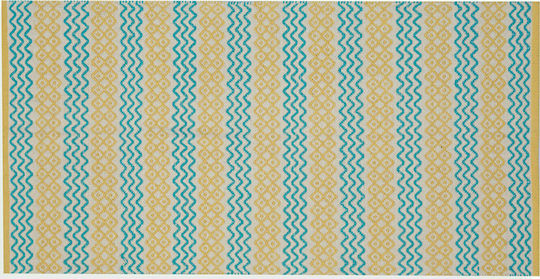 Nef-Nef Homeware Persea Teppich Rechteckig Synthetisch,Polyester/Cotton/Leather Yellow / Aqua