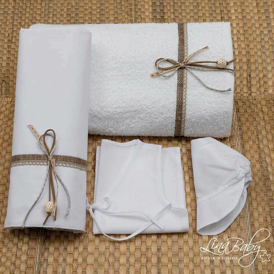 Lina Baby Set Tauföldecken Kefalonia Weiße 3Stücke