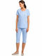 Vamp Women's Pyjama Set Cotton Light Blue