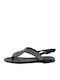 Robinson Leather Women's Flat Sandals in Black Color