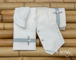 Lina Baby Baptism Towel Set Colin Λευκό