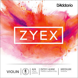 Daddario Zyex Violin String Single String Carbon 4/4 Medium Tension 4/4 E (Mi)
