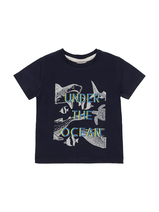 Boboli Kids' T-shirt Navy Blue Under The Ocea