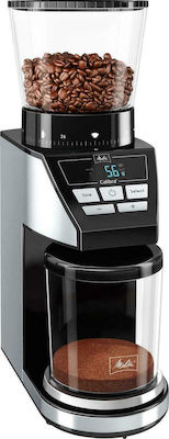 Melitta Calibra Electric Coffee Grinder 160W for 375gr Beans and 39 Grind Levels Silver