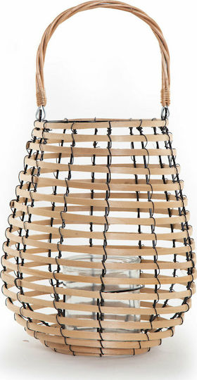 Nef-Nef Homeware Atlanta Laterne Hölzernes Beige 24x24x30cm 1Stück