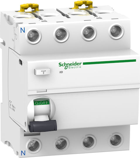 Schneider Electric Acti 9 iID Ρελέ Ράγας Διαρροής 40A Τετραπολικό 30mA