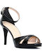 Ellen Platform Women's Sandals Black with Thin High Heel