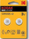 Kodak Max Lithium Batterien für Uhren CR1025 3V 2Stück