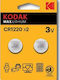 Kodak Max Lithium Batterien für Uhren CR1220 3V 2Stück