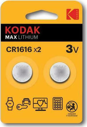 Kodak Max Lithium Batterien für Uhren CR1616 3V 2Stück