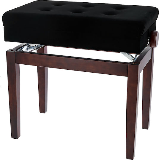 Gewa Piano Bench Deluxe Compartment Σκαμπό Πιάνου Ρυθμιζόμενο Walnut Matt Μ57xΠ35xΥ52-61cm