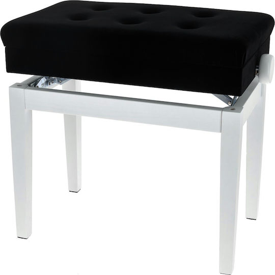 Gewa Piano Bench Deluxe Compartment Σκαμπό Πιάνου Ρυθμιζόμενο White Matt Μ57xΠ35xΥ52-61cm