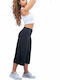 Bodymove Women's High Waist Culottes with Zip with Elastic Black
