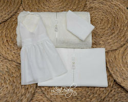 Lina Baby Set Tauföldecken Peppita Ecru 3Stücke