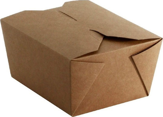 Kraft Disposable Food Paper Box 19x15x6.5cm 50pcs