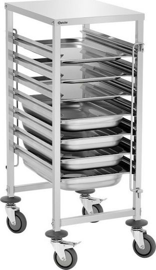 Bartscher Küchenwagen für gewerbliche Küche für 7 Tabletts H101xB45xT62cm
