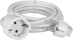 Powertech Удължителен кабел с прекъсвач с дължина 5м Бял