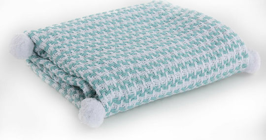 Nef-Nef Homeware Одеяло Детско легло Sometime 100% памук Синьо 110x150см.