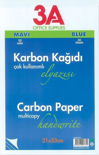 Ark Diverse Kartons Kein Muster Beidseitig Blau in Blöcken von 50 Blättern 21x33cm