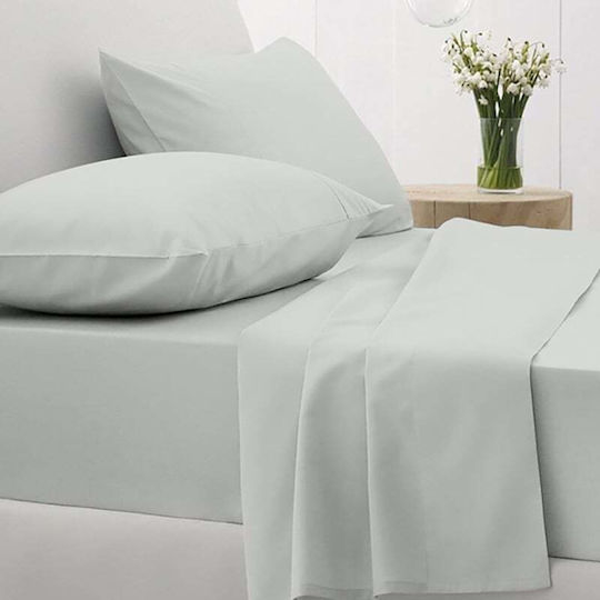Sunshine Cotton Feelings 151 Σετ Σεντόνια Διπλά με Λάστιχο 150x205+30εκ. 106 Light Grey (4τμχ)