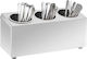 vidaXL Stainless Steel Utensil Holder 18x18x18cm 18cm 3 Positions