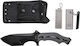 MFH Operation Scorpion Micarta Knife Survival Black in Sheath