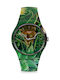 Swatch The Wonder Of Life Watch Battery with Green Rubber Strap