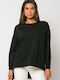 Lang Damen Sweatshirt Schwarz