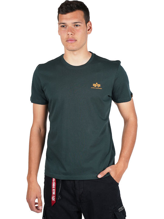 Alpha Industries Basic T-shirt Bărbătesc cu Mânecă Scurtă Albastru Petrol