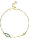 Excite-Fashion Bracelet Chain Grecian Chic with design Eye made of Silver Gold Plated with Zircon