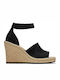 Toms Marisol Women's Fabric Ankle Strap Platforms Black