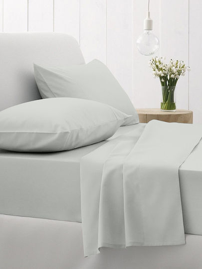 Sunshine Cotton Feelings 151 Σεντόνι Ημίδιπλο με Λάστιχο 120x200+30εκ. 106 Light Grey
